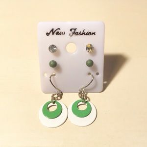 Set of 3 Green Earrings